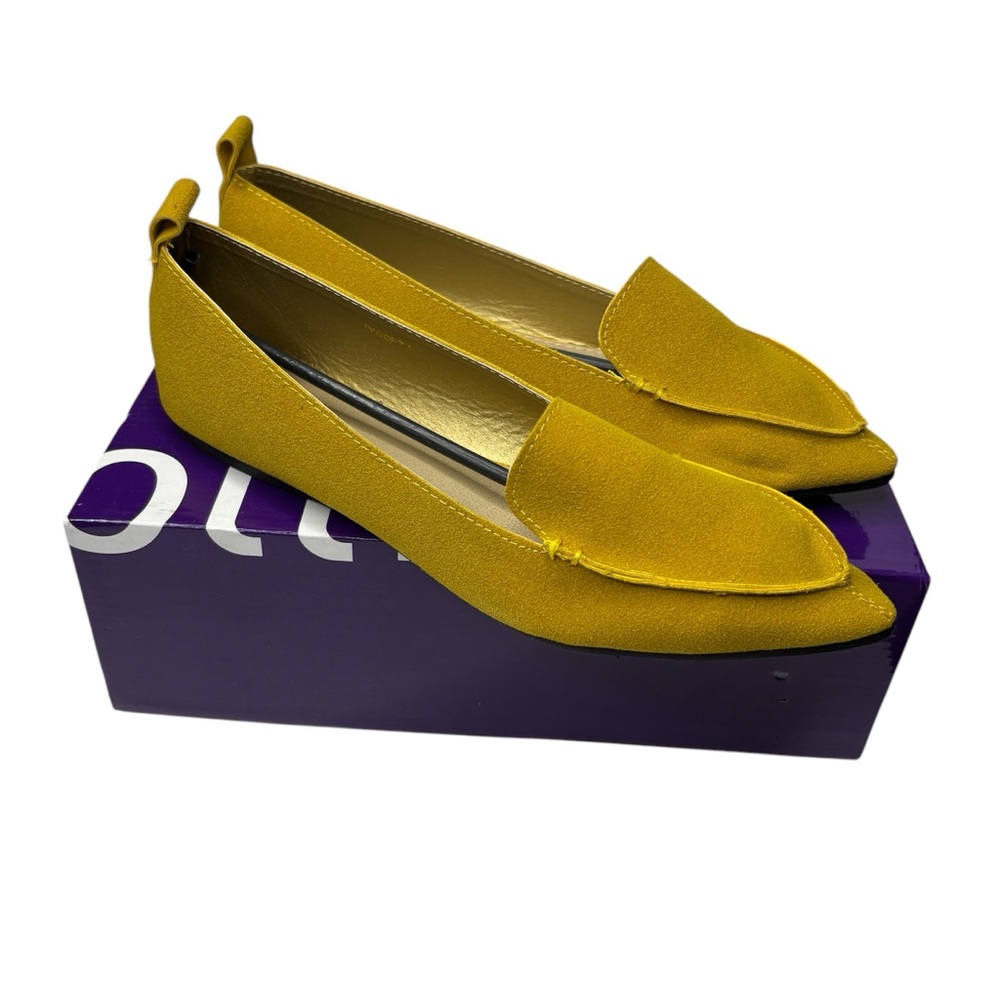 Ollio Mustard Suede Loafers